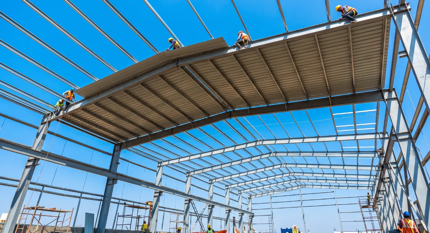 Industrial shed roofing work